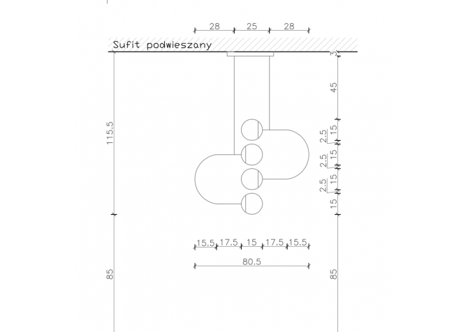 Lampa Origins B15 CC Stal nierdzewna