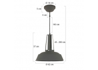 Lampa Wisząca Eden Szara