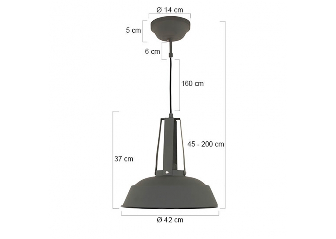 Lampa Wisząca Eden Szara