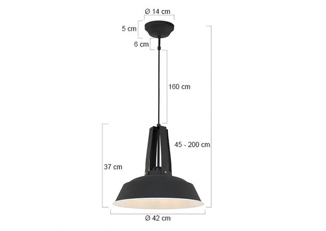 Lampa Wisząca Eden Czarna