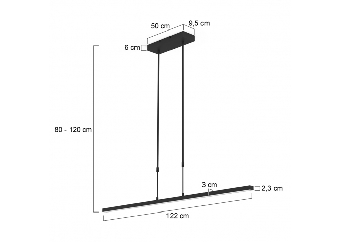 Lampa Wisząca Bande Czarna