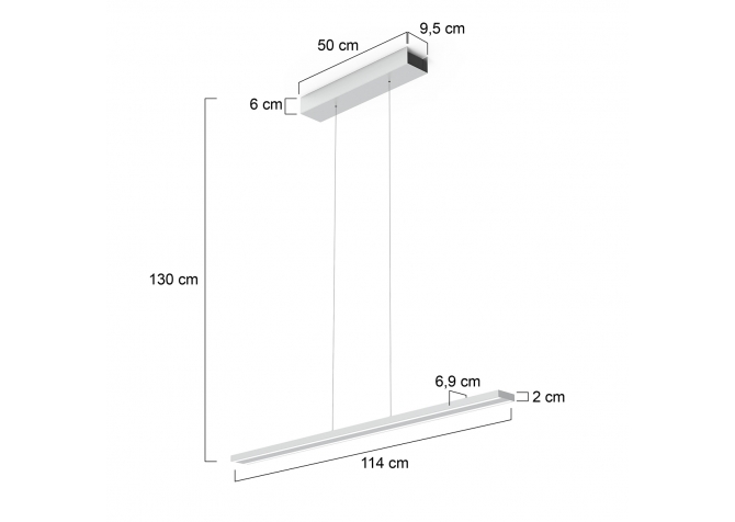 Lampa Wisząca Bande Wide Szara