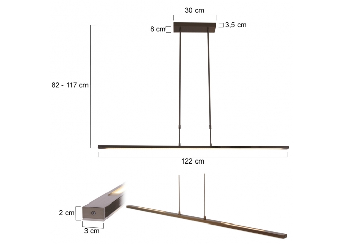 Lampa Wisząca Zelena Bronze