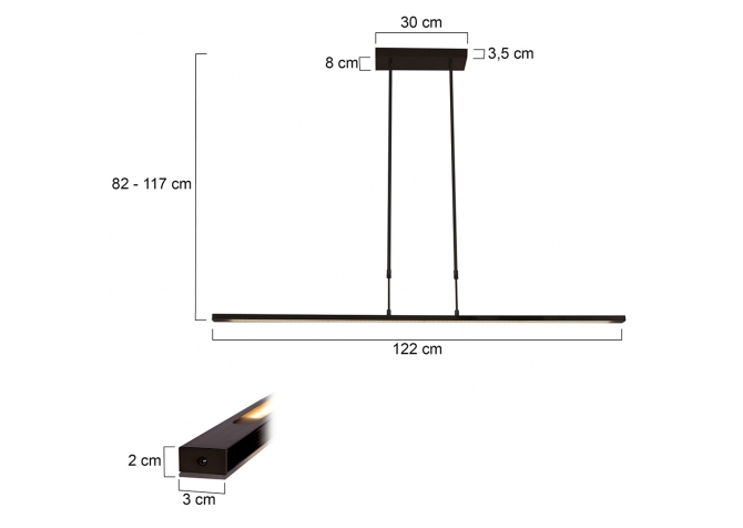 Lampa Wisząca Zelena Czarna
