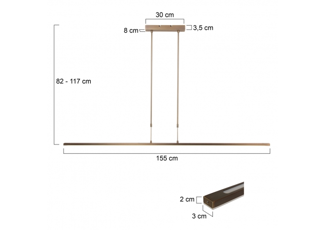 Lampa Wisząca Zelena Big Brąz