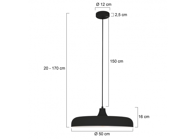 Lampa Wisząca Krisip Czarna