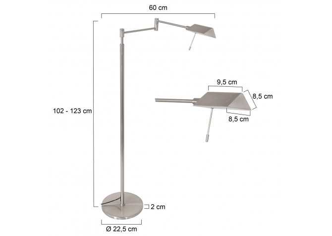 Lampa Stojąca Retina Srebrna