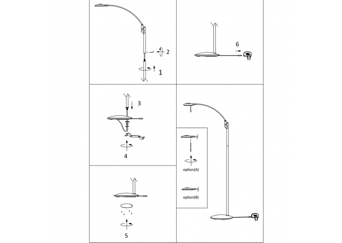 Lampa Stojąca Zenith 5 Czarna