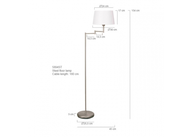 Lampa Stojąca Bella Srebrna