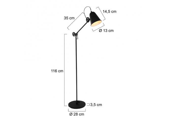 Lampa Stojąca Dolphin Czarna