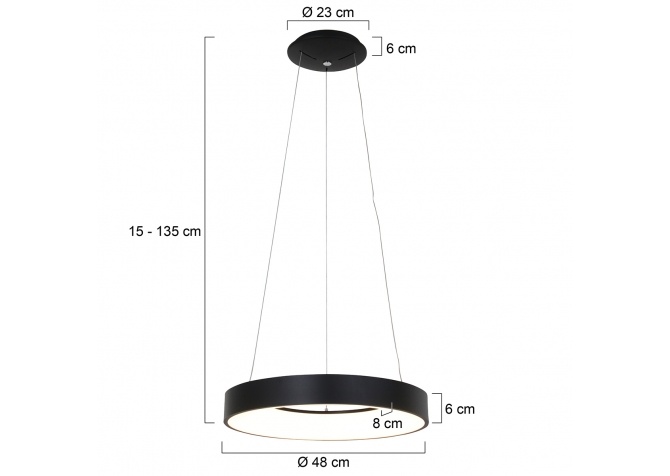 Lampa Wisząca Ringlede XL Czarna