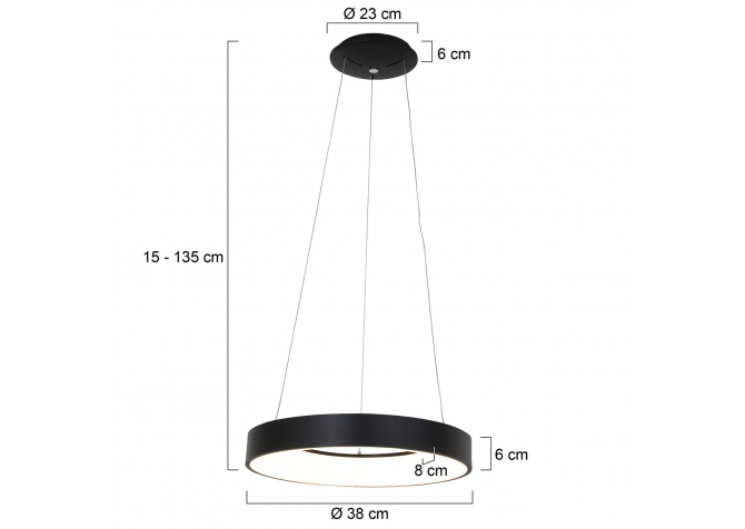 Lampa Wisząca Ringlede L Czarna