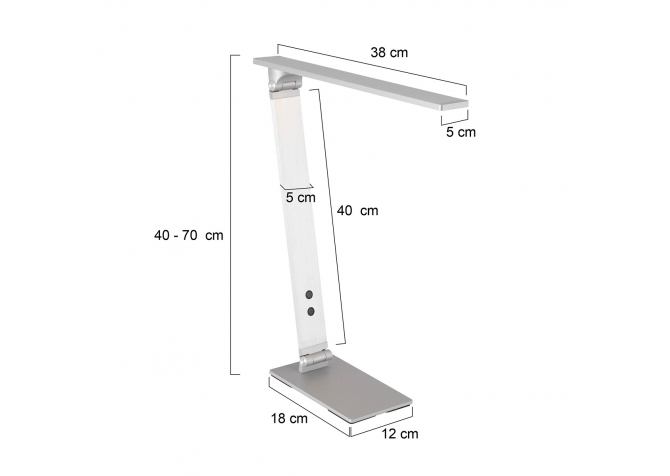 Lampa Biurkowa Zodiac Srebrna