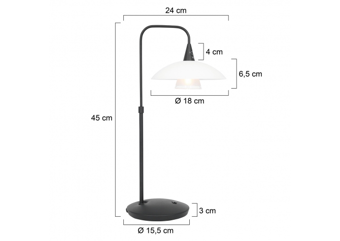 Lampa Biurkowa Tallerken Czarna