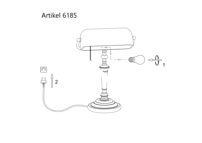 Lampa Biurkowa Bankierska Ancilla 1 Zielona