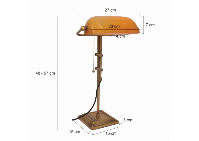 Lampa Biurkowa Bankierska Ancilla 2 Żółta