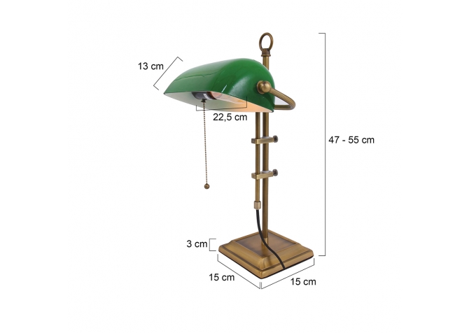 Lampa Biurkowa Bankierska Ancilla 2 Zielona