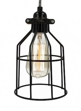 Lampa z klatką czarną