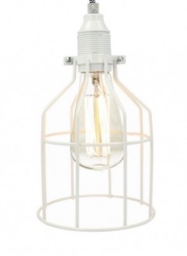 Lampa z klatką śnieżnobiałą