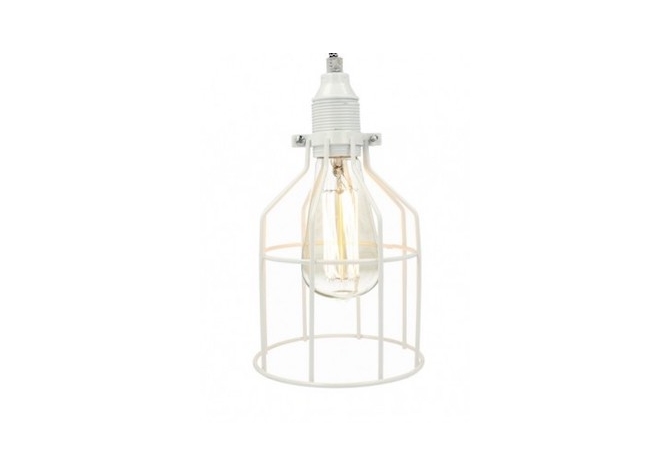 Lampa z klatką śnieżnobiałą
