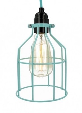 Lampa z klatką turkusową