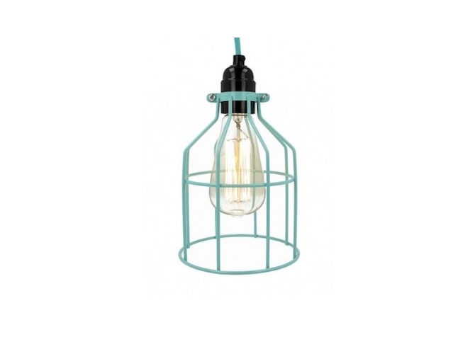 Lampa z klatką turkusową