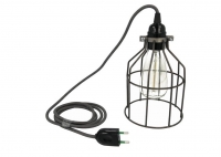 Lampa z klatką stal surowa