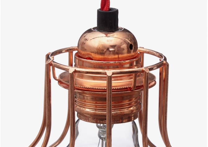 Lampa z klatką W2 - Miedź