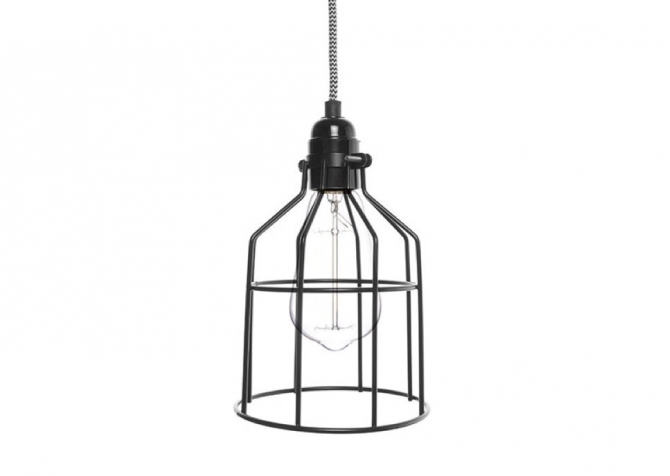 Lampa z klatką czarną