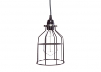 Lampa z klatką stal surowa