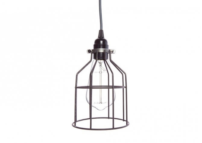 Lampa z klatką stal surowa