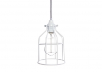 Lampa z klatką śnieżnobiałą