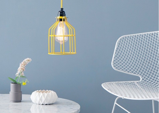 Lampa z klatką żółtą