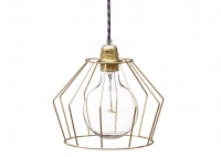 Lampa z klatką W1 - Mosiądz
