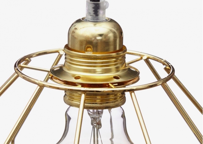 Lampa z klatką W1 - Mosiądz