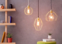 Lampa z klatką W1 - Mosiądz