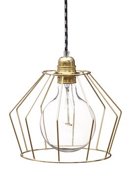 Lampa z klatką W1 - Mosiądz