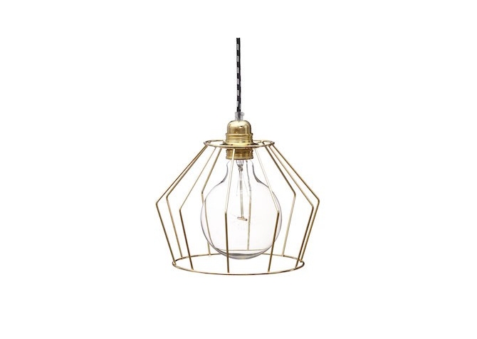 Lampa z klatką W1 - Mosiądz