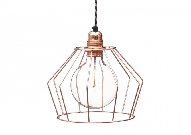 Lampa z klatką W1 - Miedź