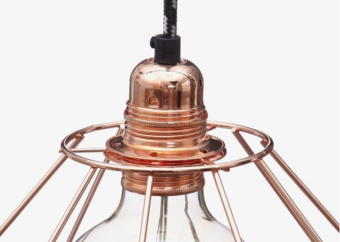 Lampa z klatką W1 - Miedź
