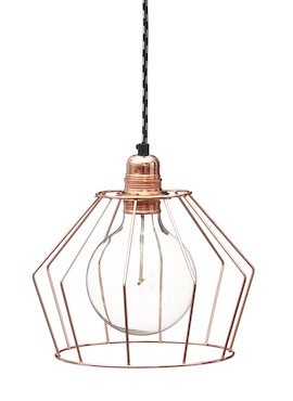 Lampa z klatką W1 - Miedź