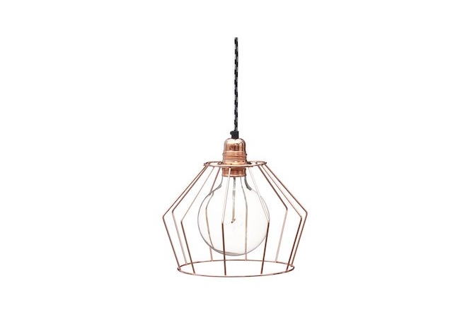 Lampa z klatką W1 - Miedź