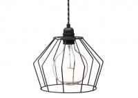 Lampa z klatką W1 - Czarna