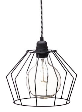 Lampa z klatką W1 - Czarna