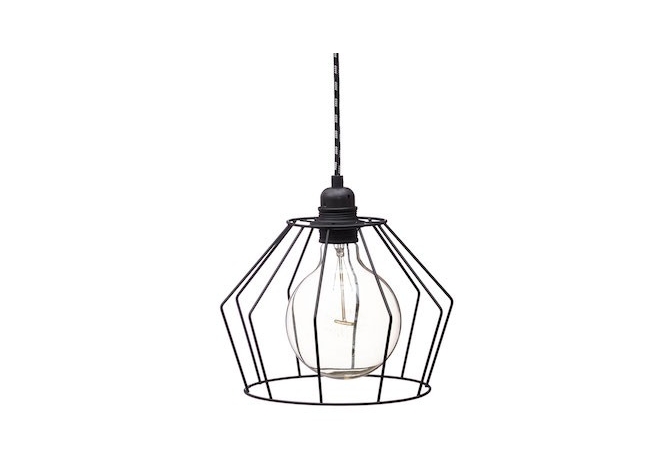 Lampa z klatką W1 - Czarna