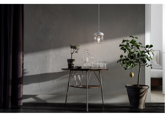Lampa Acorn White Steel  - chrom