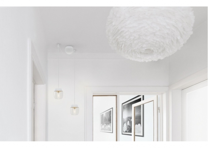 Lampa Acorn White Steel  - chrom